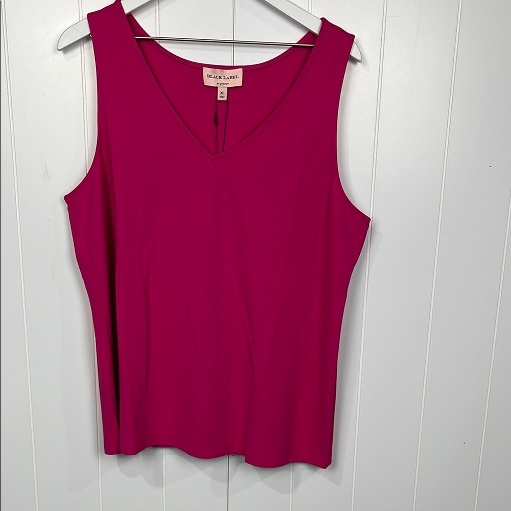 Chico’s Black Label Every Day Tank XL Haute Pink Sleeveless Pullover Vneck NWT